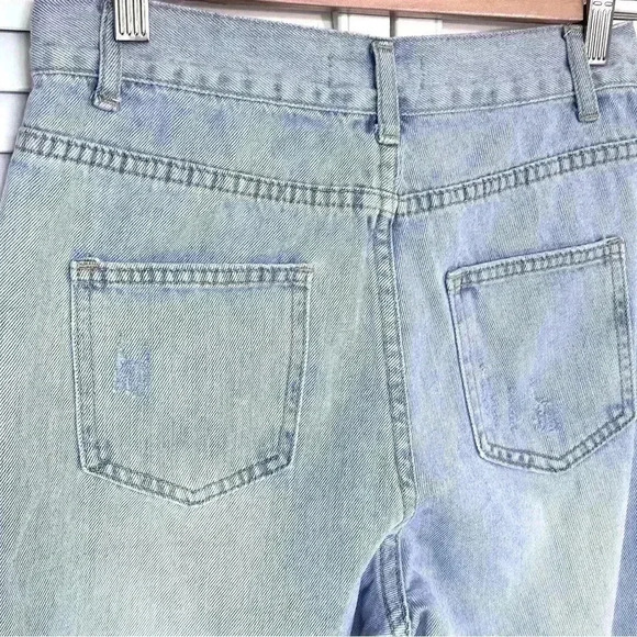 NWOT Petal + Pup Wide Leg Cropped Distressed Jeans | Light Wash | SZ 6 - Picture 5 of 7
